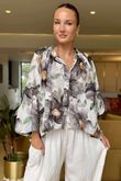 Sa Caleta Anemone Bubble Blouse Black /10 =
